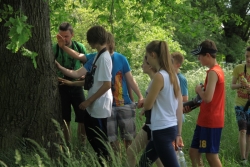Rozróznianie kory drzewa po dotyku Fot. E. Róż